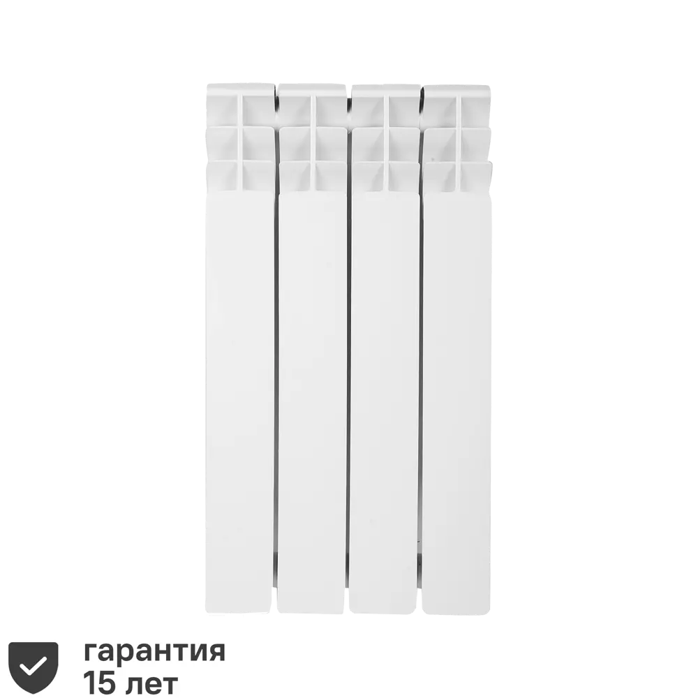 Радиатор Monlan Aluminium 500/96 алюминий 4 секции боковое подключение цвет белый STLM-2002859