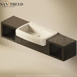 Flaminia UNA Консоль для раковины от 200 до 240 см с местом хранения черная UNA90V2.9017