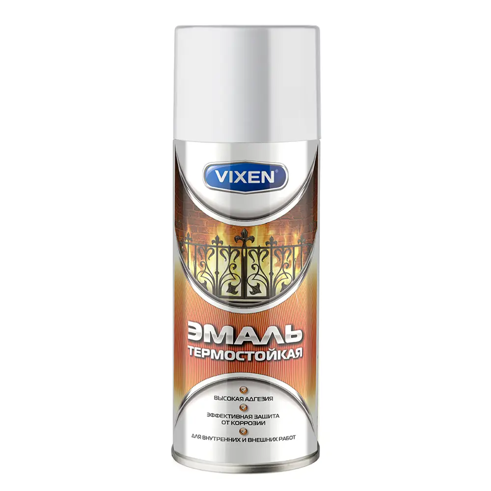 Эмаль аэрозольная термостойкая Vixen 500 мл цвет белый STLM-2160102