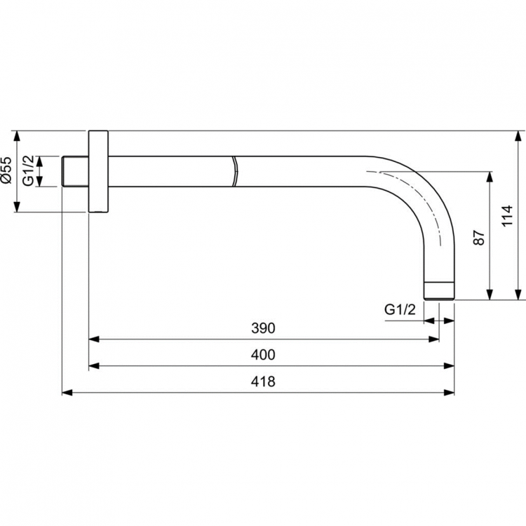 B9445XG Настенный держатель верхнего душа 400 мм Ideal Standard IDEALRAIN - Вид №4
