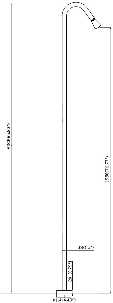 JEE-O Душевая стойка напольная из нержавеющей стали Slimline 800-6100/6103 black - Вид №3