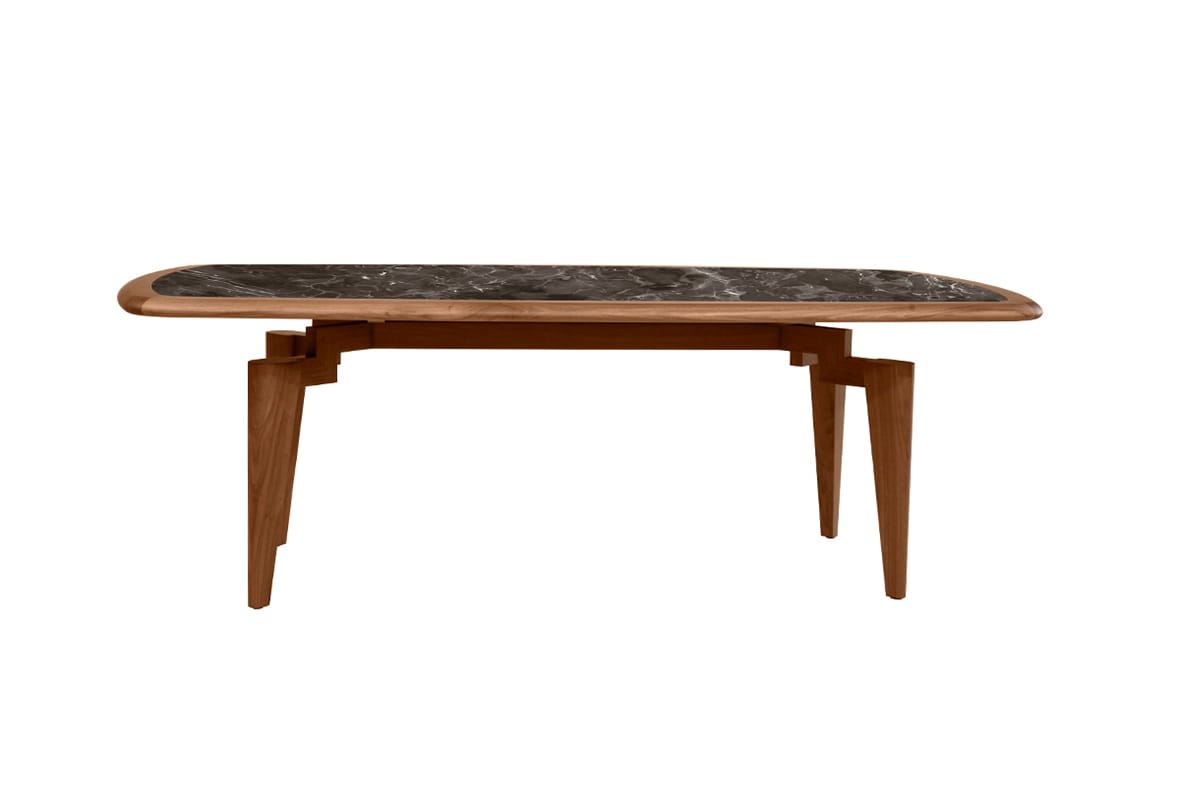 Прямоугольный стол из дерева и мрамора Mobi Nikea ARCH-00004269