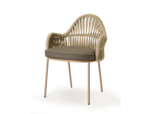 Металлический садовый стул с подлокотниками