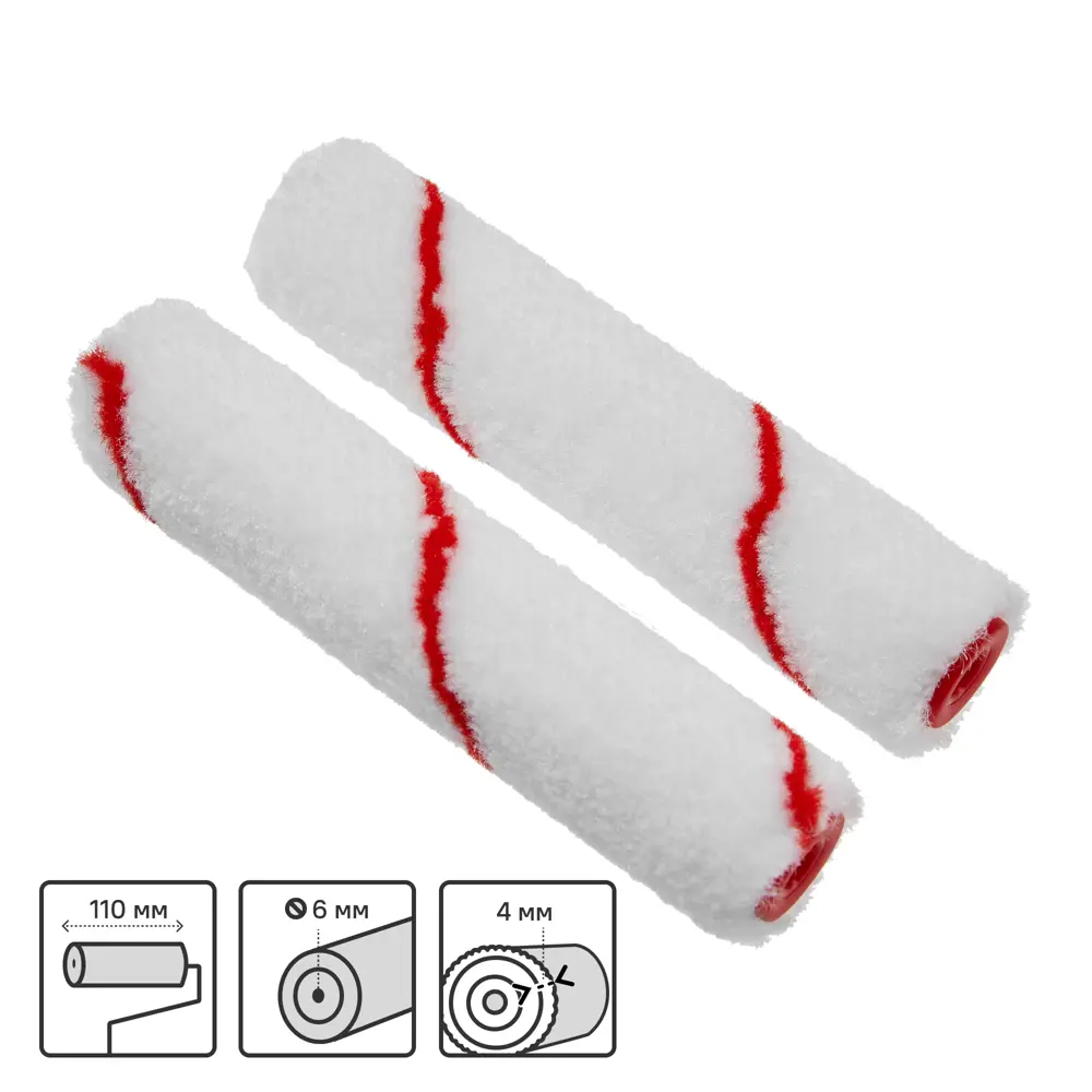 Валик для лака Dexter 110 мм с пластиковой втулкой, 2 шт 82800655 STLM-0036116