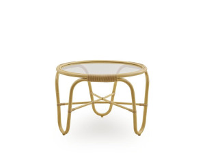 Круглый садовый журнальный столик из Алу-ротанга и ArtFibre