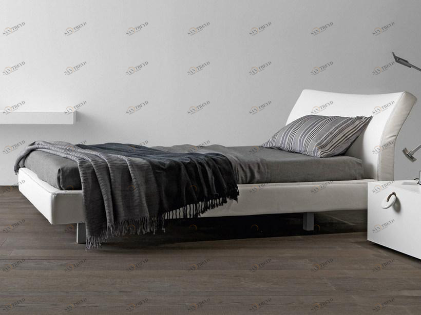 Presotto Односпальная кожаная кровать с обивкой Reflex | letto sun-id-1405233