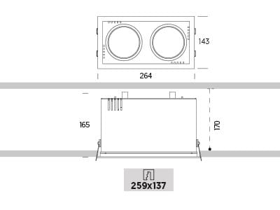 Несколько светодиодных утопленных прожекторов ONOK Lighting Cardan ARCH-00119788 - Вид №2