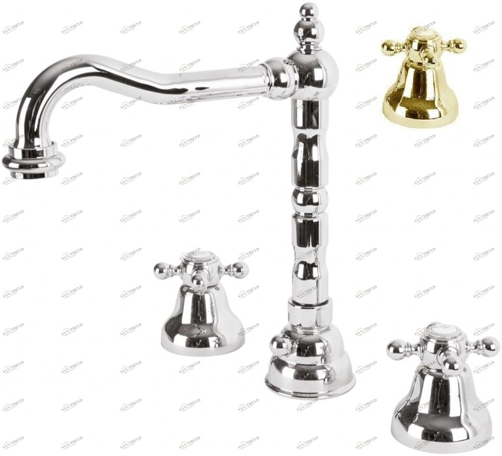 Смеситель для раковины на три отверстия CEZARES GOLF-BLS2-03/24