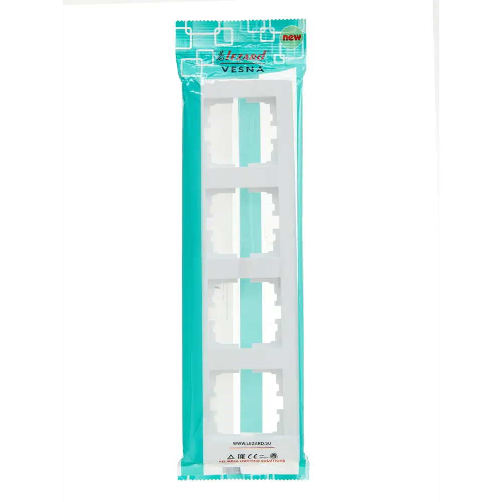 Рамка для розеток и выключателей Lezard Vesna 4 поста цвет белый STLM-2033876 - Вид №2