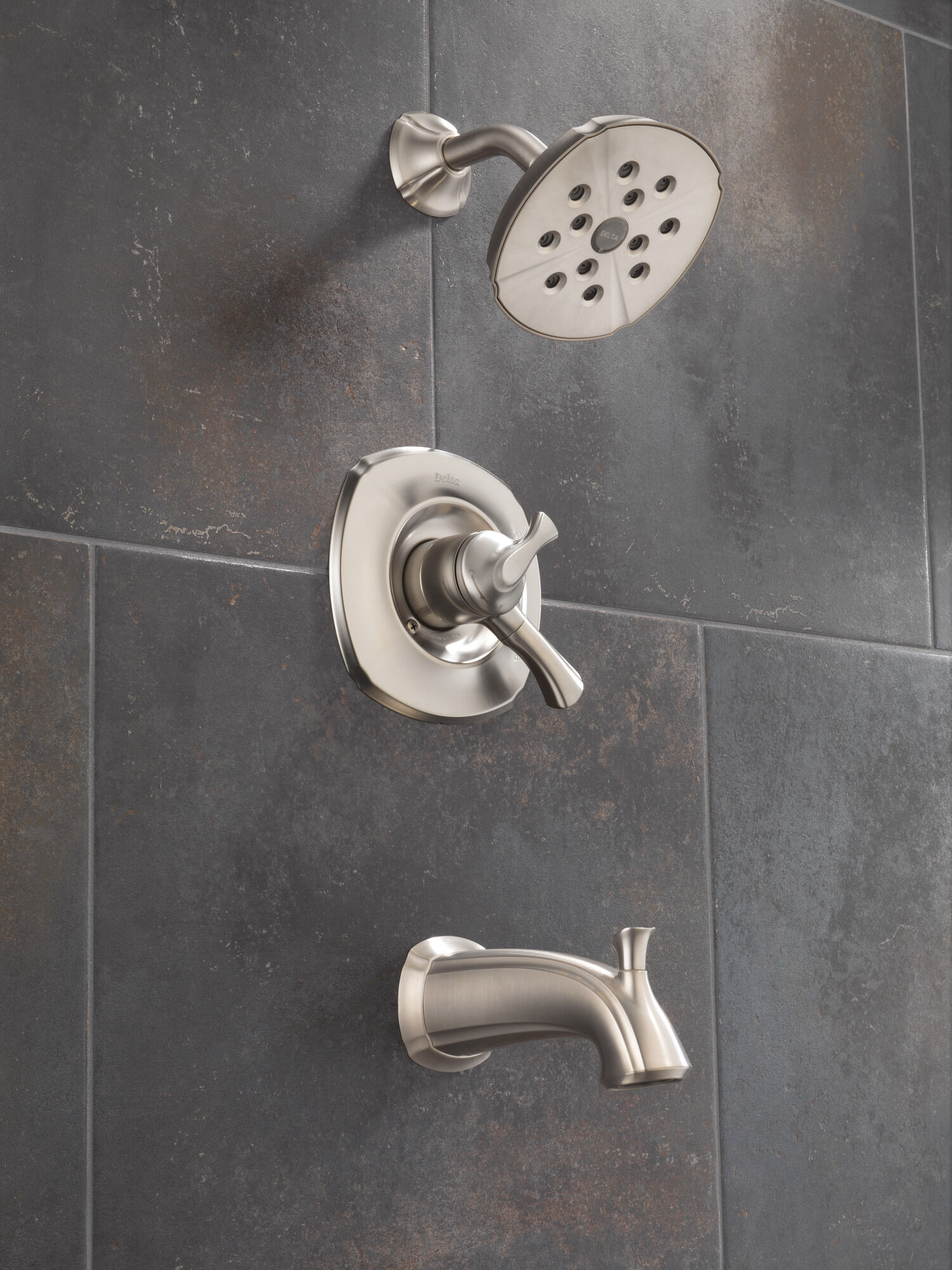 T17492-SS Monitor® 17 Series H2Okinetic® для ванны и душа Delta Faucet Addison Нержавеющая сталь  - Вид №1