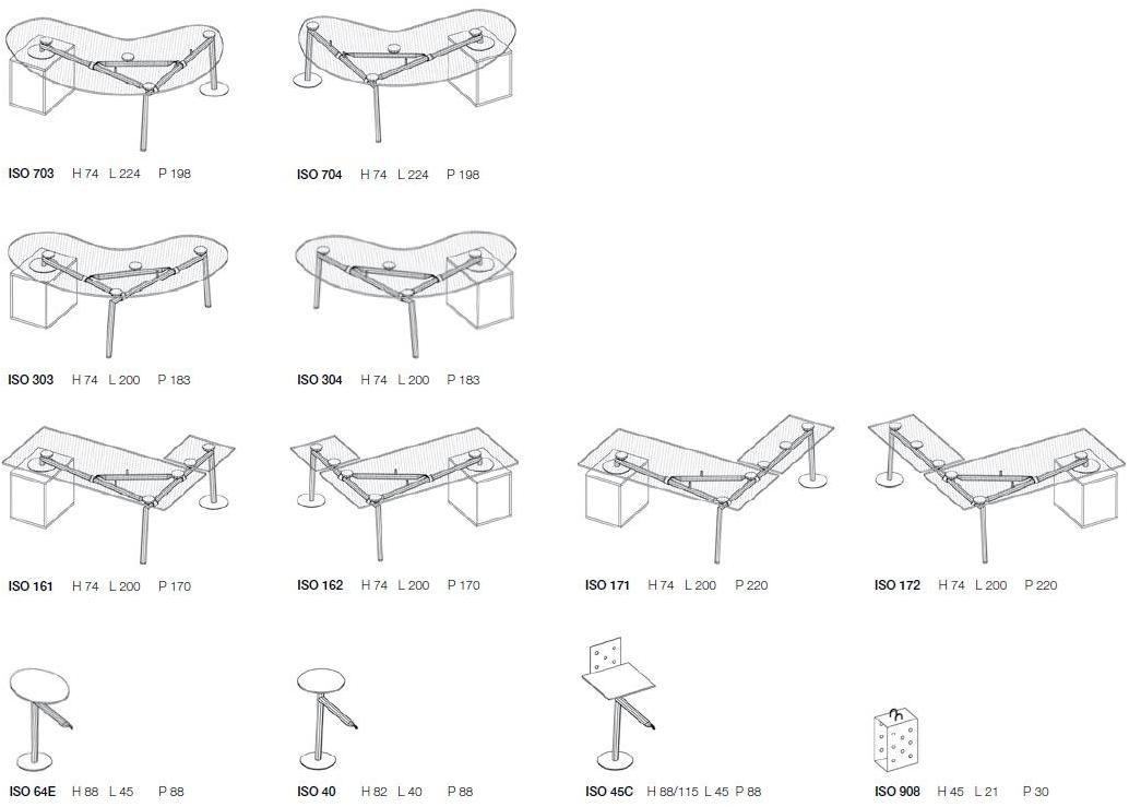 NEWTOM by Ultom Стол угловой стеклянный с ящиками Isotta sun-id-1399484 - Вид №2