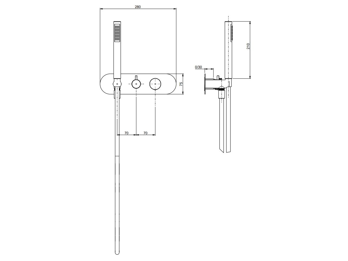 Однорычажный смеситель для душа с 3 отверстиями и ручным душем Rubinetterie Frattini Pepe XL ARCH-00031993 - Вид №7