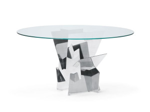 Круглый стеклянный стол