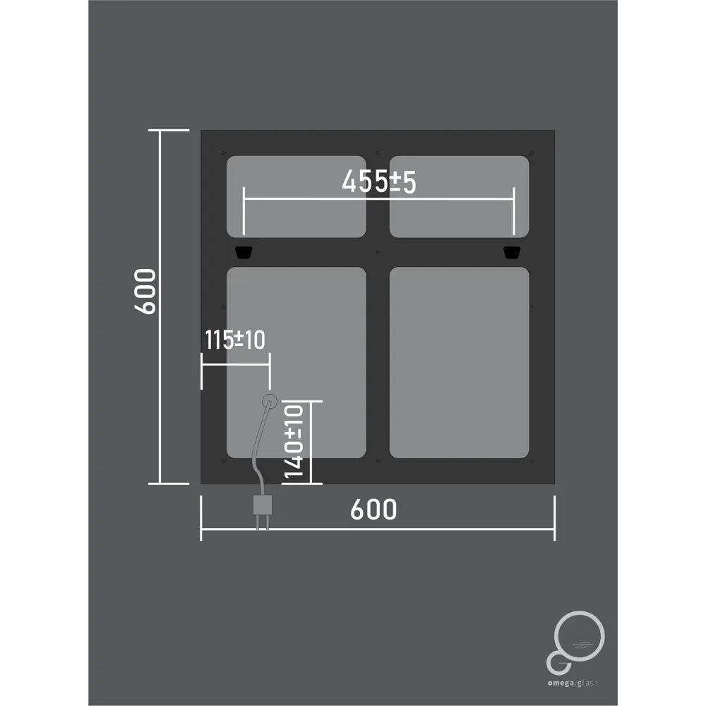 Зеркало для ванной Omega Glass Нант SD70 с подсветкой 60x60 см квадратное 82756873 STLM-2192183 - Вид №7