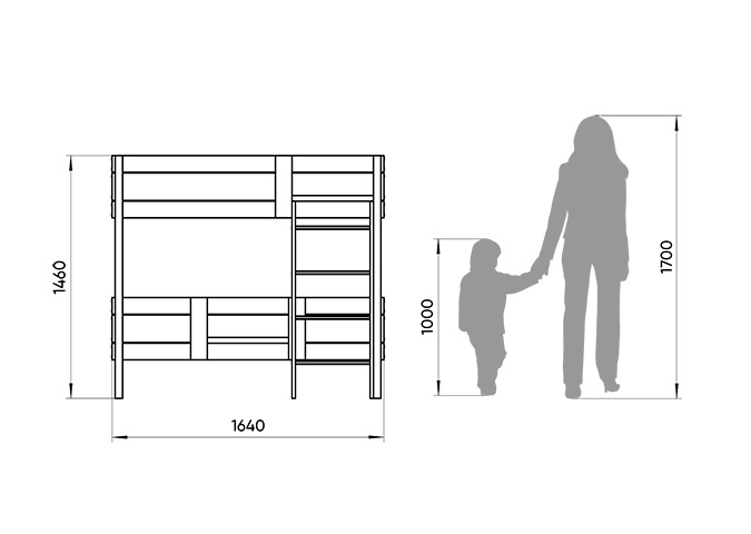 Кровать двухъярусная Home basic M 80х160 см белая, голубая ELLIPSE ELLIPSE HOME 351752 Белый;голубой Santreyd  - Вид №1