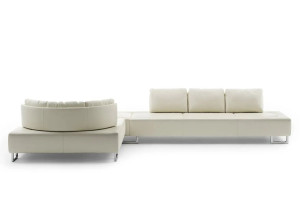 Кожаный угловой диван