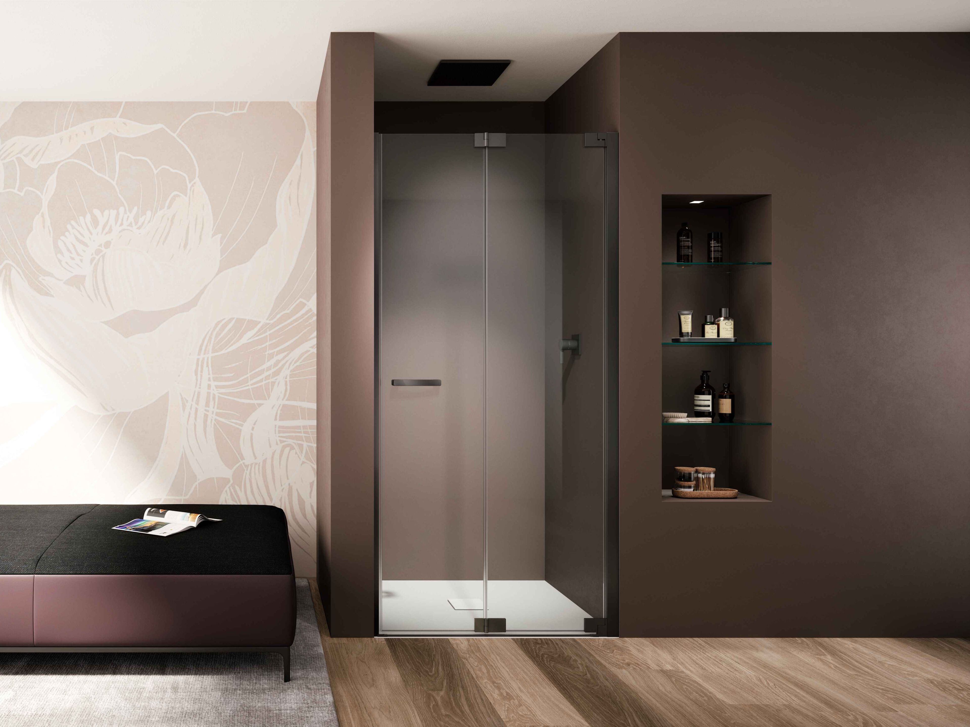 Стеклянная ниша душевая кабина с распашной дверью Provex Industrie E-Lite ARCH-00065067 - Вид №1