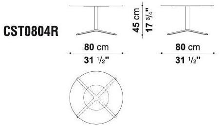 B&B Italia Project Круглый стол из hpl с основанием 4 звезды Cosmos sun-id-1449869 - Вид №2