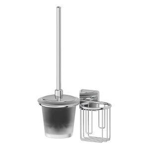 Ерш матовый хрусталь с крышкой и держатель освежителя Ellux AVANTGARDE AVA 072
