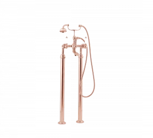 Gentry Home Смеситель для раковины мостик на 2 отверстия 200мм Berkeley Розовое золото GH101443