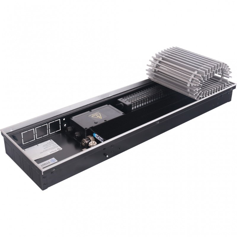 Конвектор внутрипольный STOUT SCQ 75.240.3000 (Решётка роликовая, анодированный алюминий) SCQ11000724300 - Вид №2