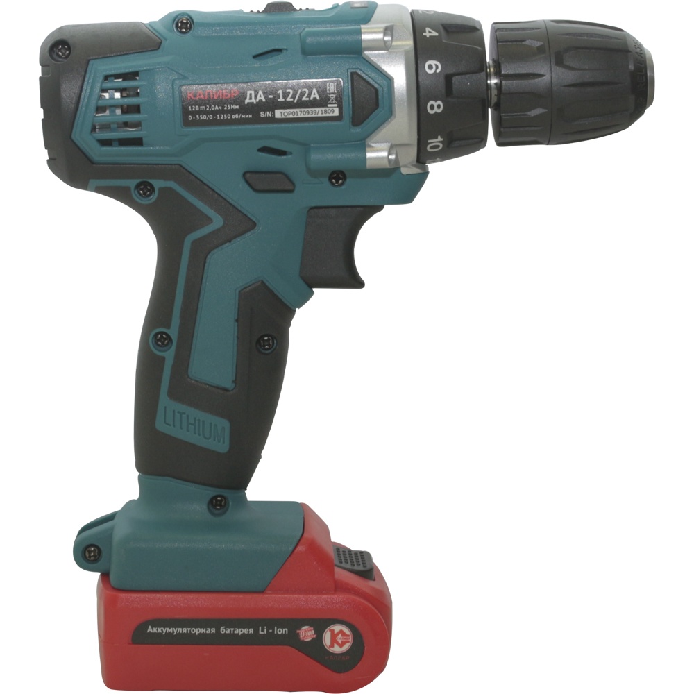 70759 Калибр Аккумуляторная дрель (Li-Ion) ДА-12/2А 