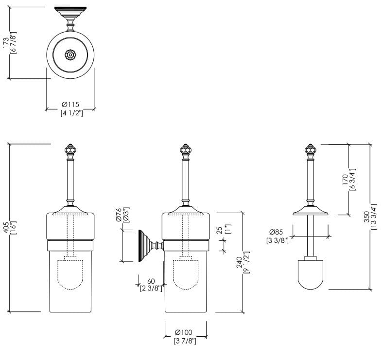 Керамическая настенная туалетная щетка Devon&Devon Gemstone ARCH-00115629 - Вид №2