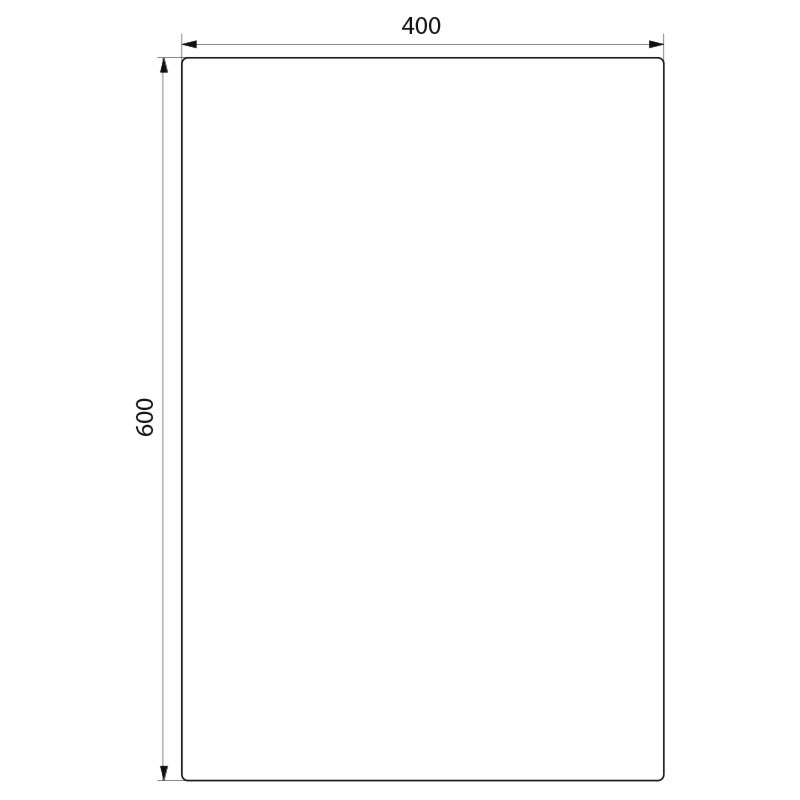 3453 Прямоугольное наклонное зеркало из нержавеющей стали,высота 600 мм DELABIE  - Вид №1