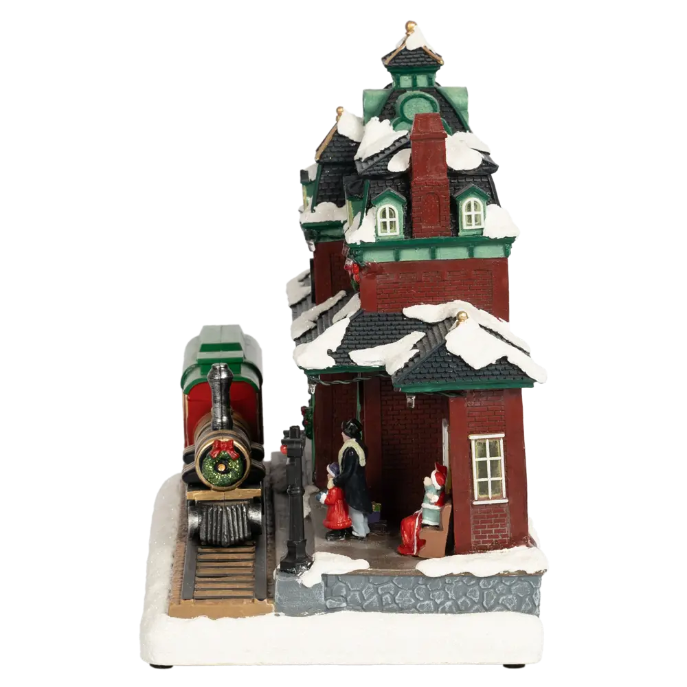 89368025 Декоративная фигура Вокзал с поездом пластик STLM-1348647 Santreyd Christmas - Вид №4