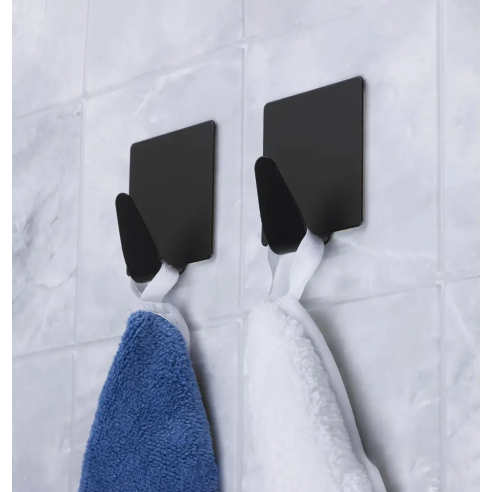 Самоклеящийся крючок KONSENSA 5x5 см черный 2 шт STLM-2171407 - Вид №4