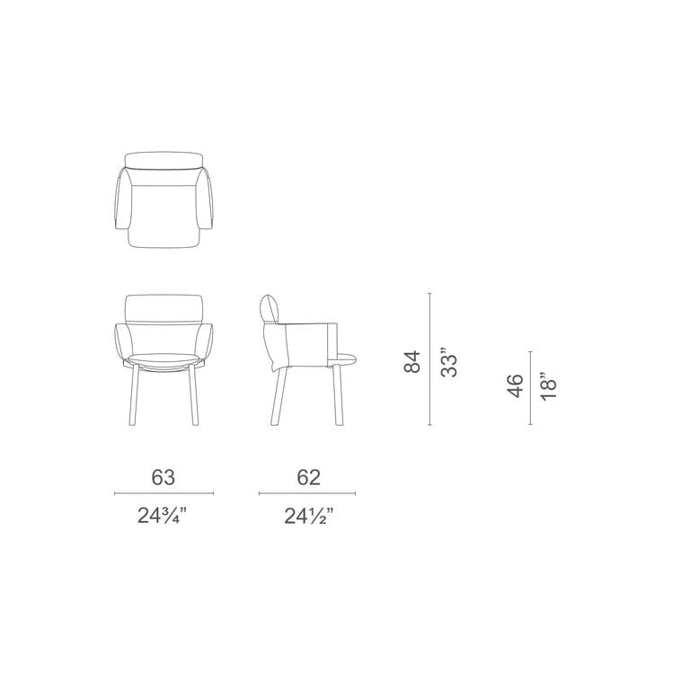 Кресло с 4 деревянными ножками CAPPELLINI LUD’INA ARCH-00066914 - Вид №2