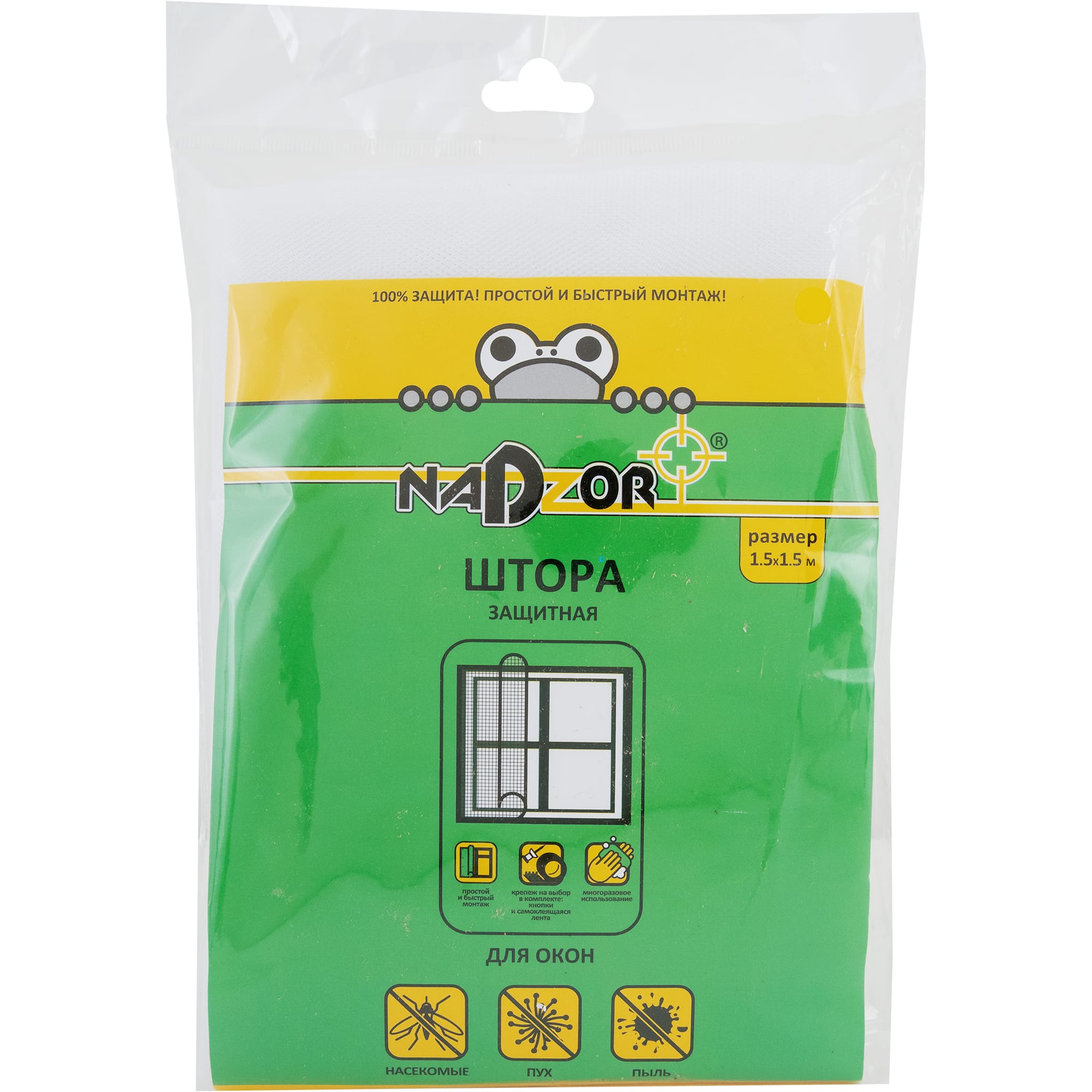 82612865 Штора защитная на ленте-липучке 1.5х1.5 м цвет белый Santreyd 