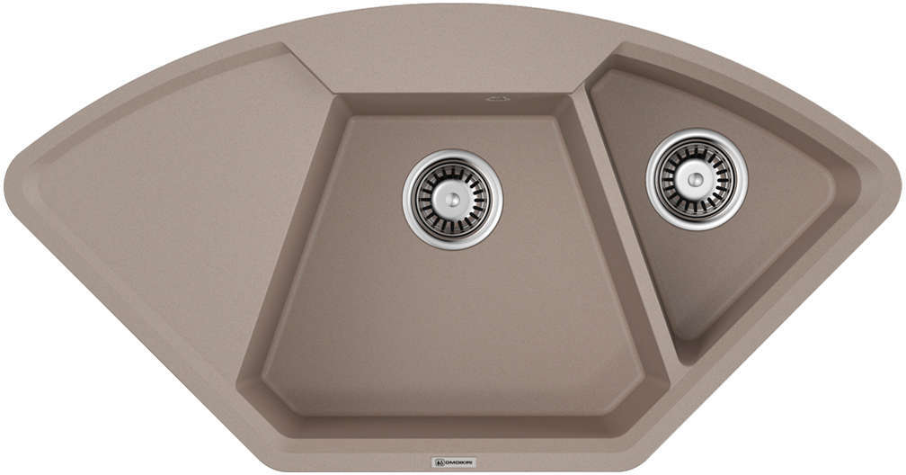 Угловая мойка из камня "Бежевая" OMOIKIRI 4993717