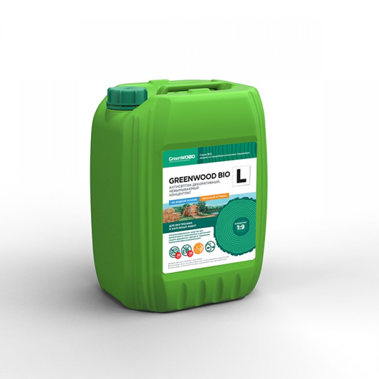GWB-LK/20 GreenLAB GREENWOOD BIO L Концентрат 1:9, 20 л, антисептик декоративный, несмываемый 