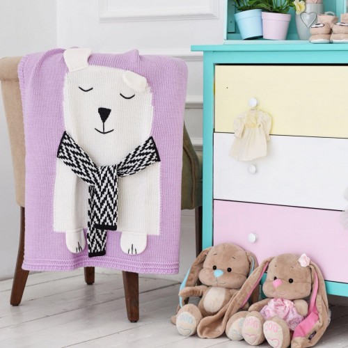 Плед розовый Мишка малый APERO ДИЗАЙНЕРСКИЕ, ЖИВОТНЫЕ 010296 Розовый  - Вид №1