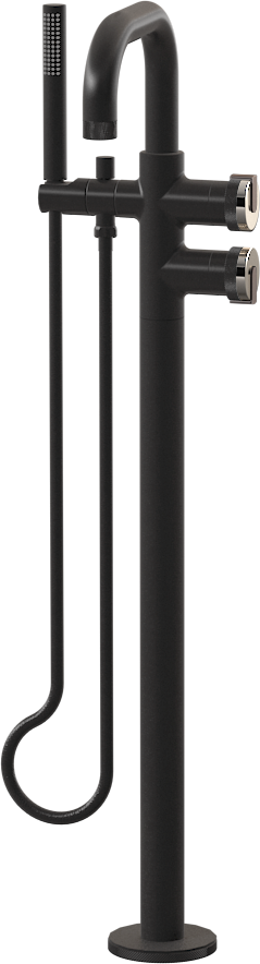 E-11557-R1PN-L1GM-BK Смеситель напольный отдельностоящий (внешняя часть) GRAFF MOD+