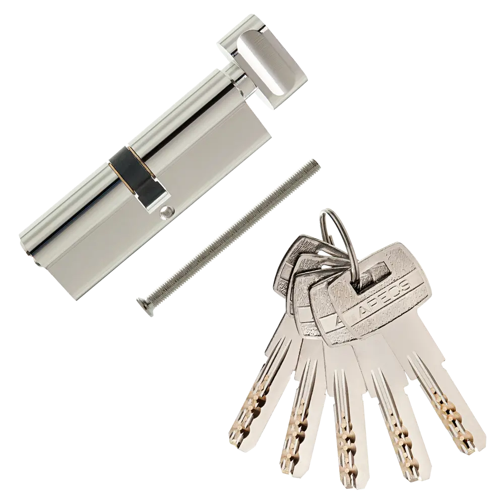 Цилиндр Apecs SM-90-C-NI, 45x45 мм, ключ/вертушка, цвет никель STLM-2163624 - Вид №1