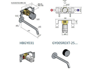 Латунный смеситель для раковины с 2 отверстиями