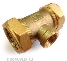 Тройник труба-труба-внутренняя резьба 32*32мм*3/4 дюйма Flexible hose Россия