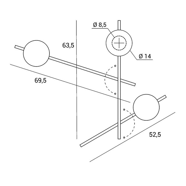 Miloox 1744.219 Настенный светильник с черным каркасом MIKADO. - Вид №4