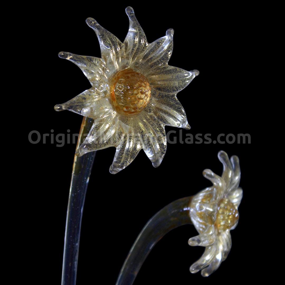 1280 ORIGINALMURANOGLASS Настенный светильник Бра Гибискус - Флорал - муранское стекло OMG 20 см CLASSICO - Вид №1