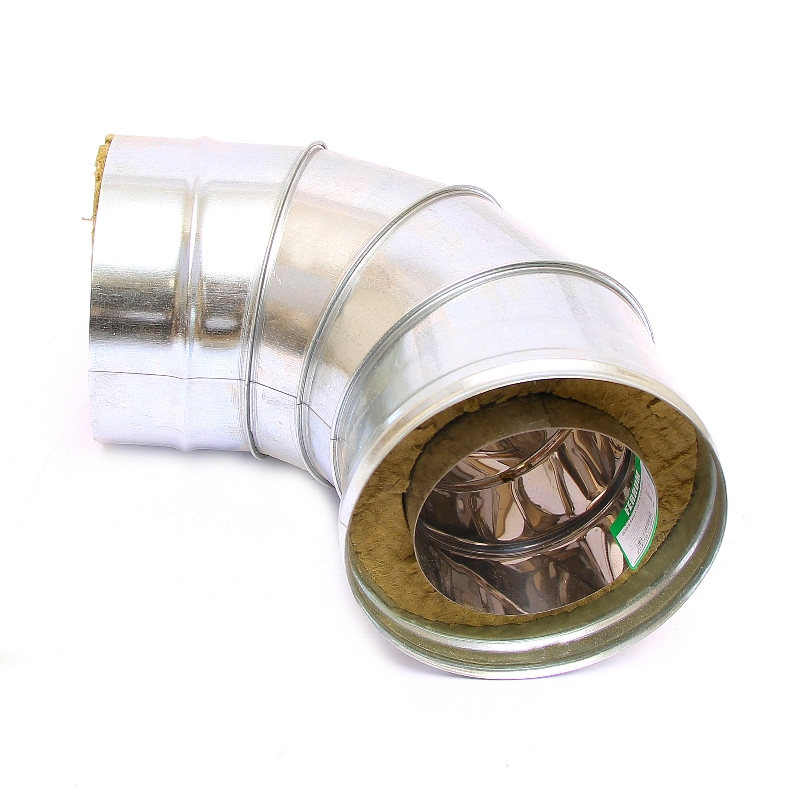 Сэндвич-колено 90" Ferrum Ф130х200 нержавеющая сталь (430/0,5мм) FD08130N4FF - Вид №1