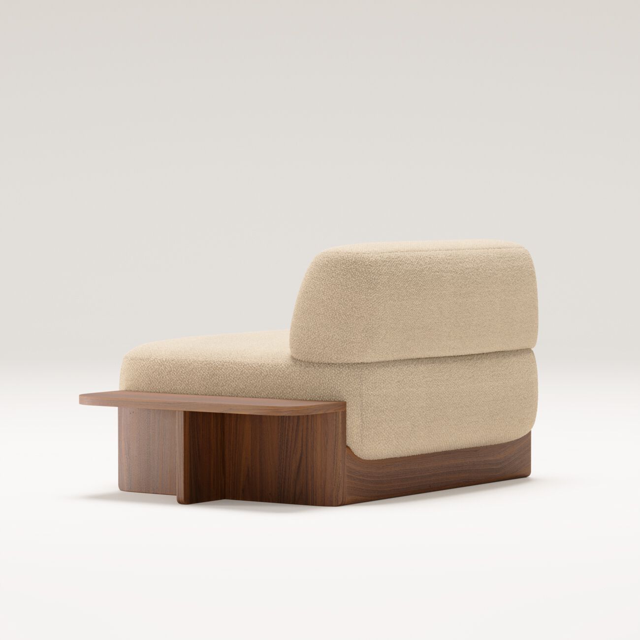 Тканевое кресло с журнальным столиком и основанием из грецкого ореха Wewood купол ARCH-00060755 - Вид №2