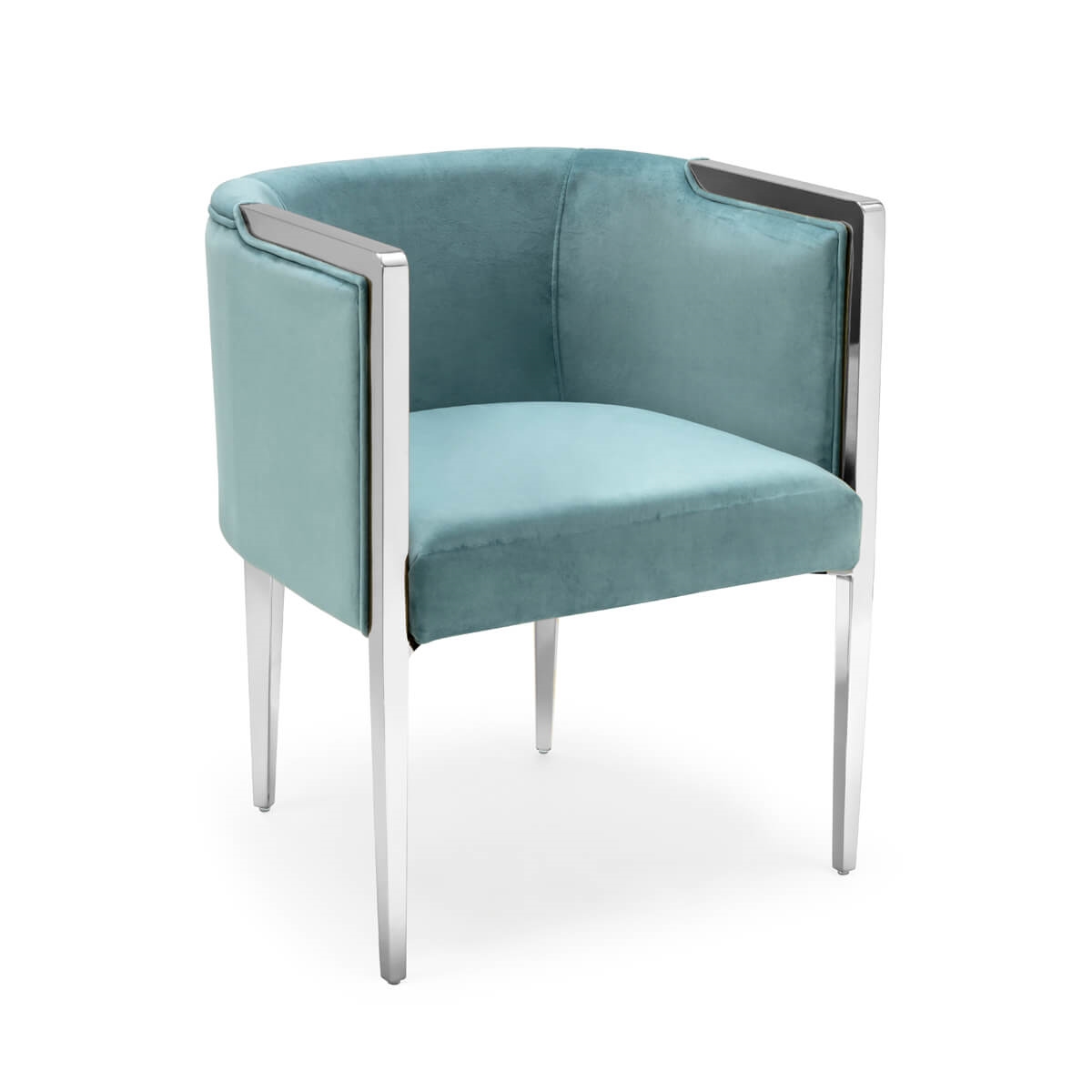 700417-B5 ABHIKA СТУЛ GARDA ROUND SKYBLUE/GOLD  - Вид №1