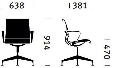 Herman Miller 4-спицевый тканевый стул с подлокотниками Setu sun-id-1371489 - Вид №7