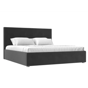 91788672 Кровать Лига Диванов Кариба 108390 215x110x211 см велюр цвет серый STLM-1353838