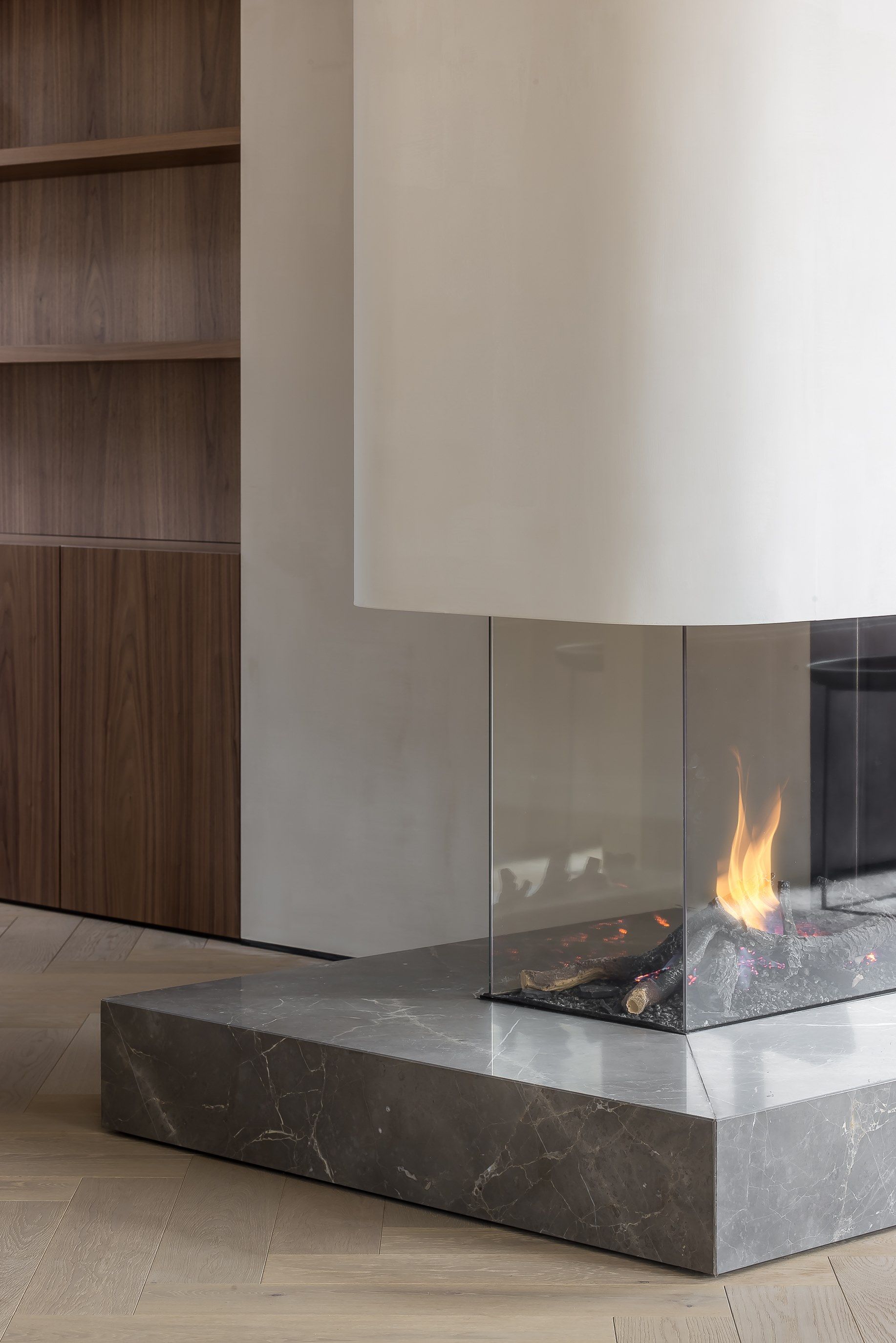 Металлический газовый тройной фасадный камин Metalfire ARCH-00028424 - Вид №1