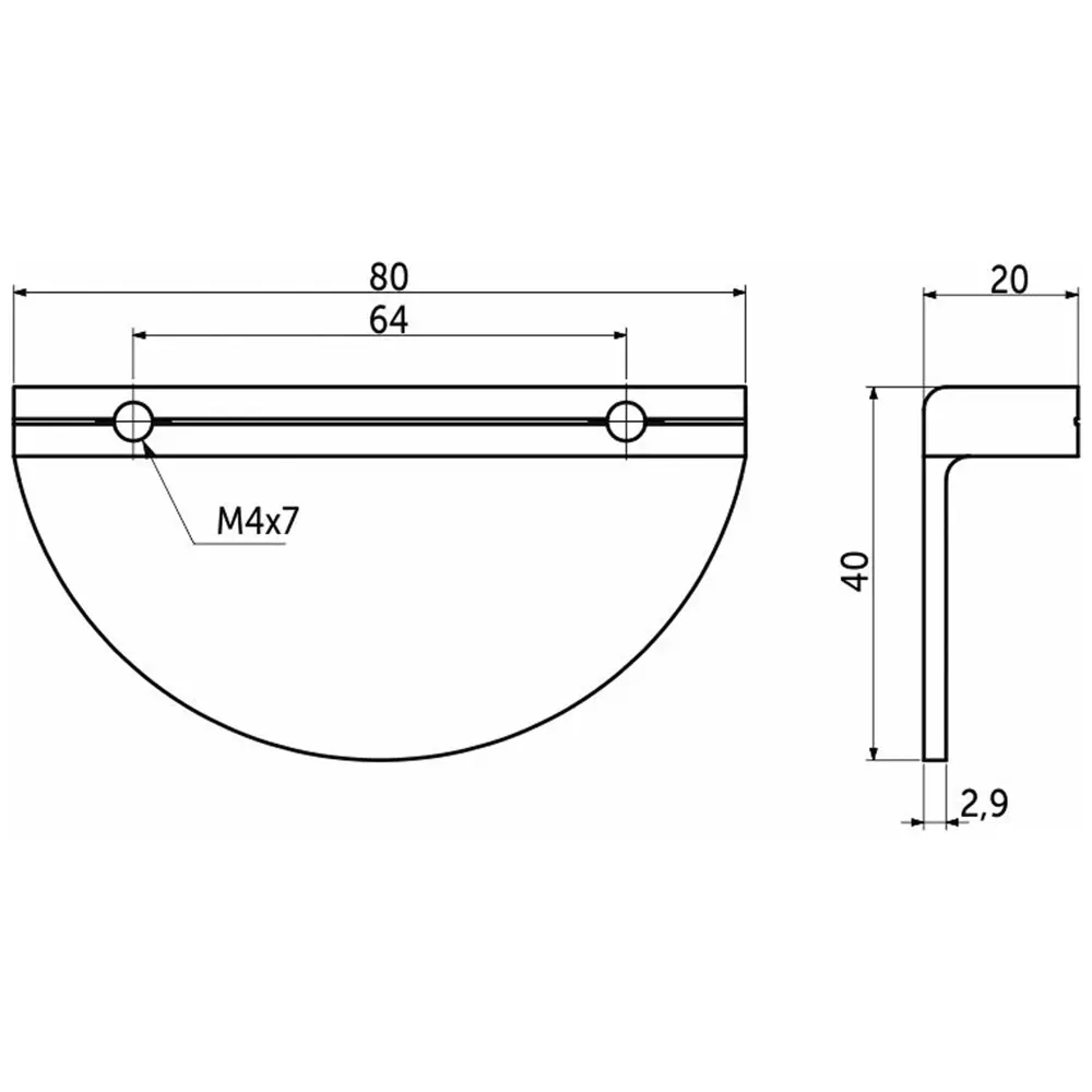INSPIRE Ручка-полукруг мебельная 80 мм серебристая для шкафов Лион 87948310 STLM-1086468 - Вид №6