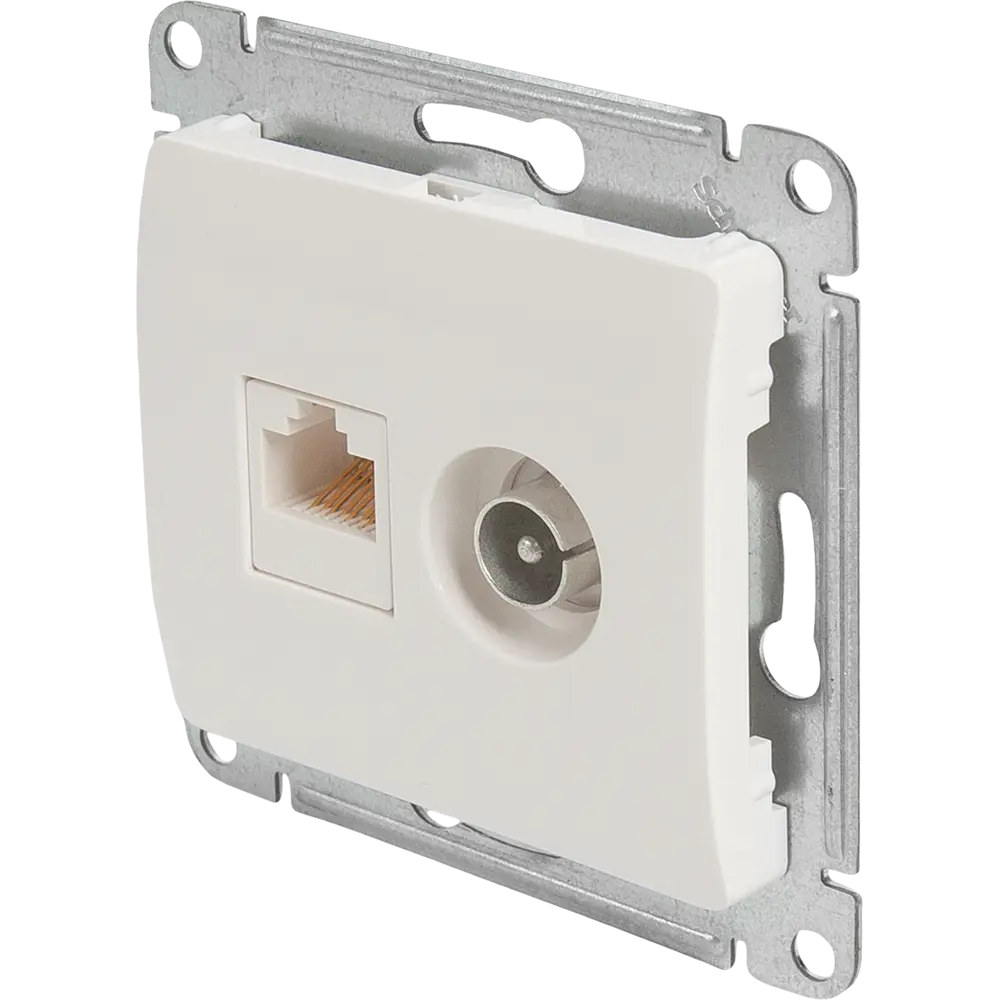 Schneider Electric Glossa — двойная розетка RJ45+TV для скрытого монтажа 84693607 STLM-0053751 - Вид №1