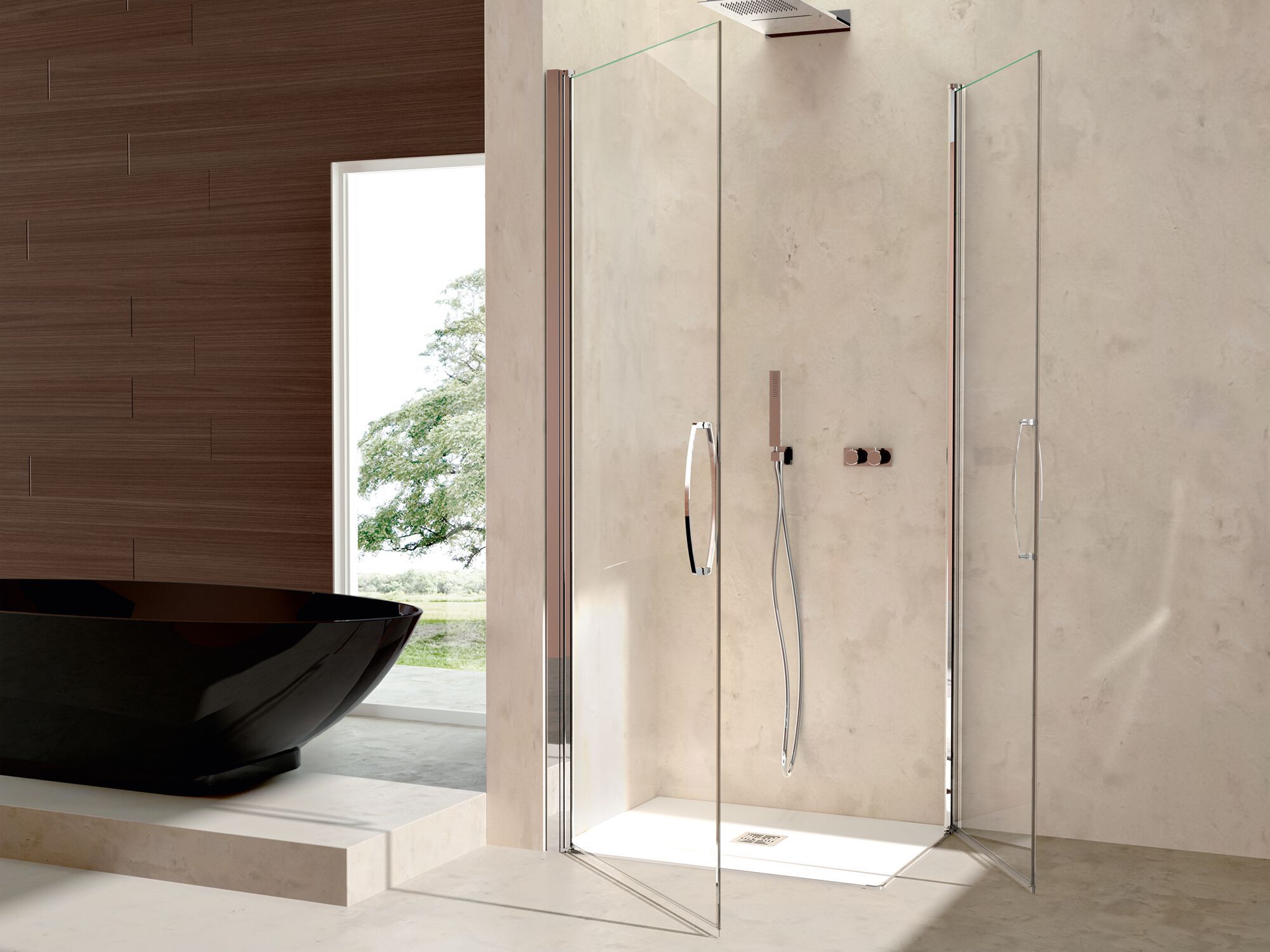 Алюминиевая и стеклянная угловая душевая кабина с распашной дверью CSA Box Doccia CAMILLA ARCH-00139701